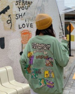 Cartoon Printing Long-sleeve Man to man