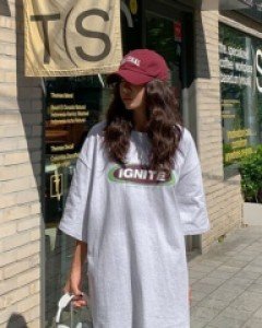 Night Printing Long Short Sleeve Tee