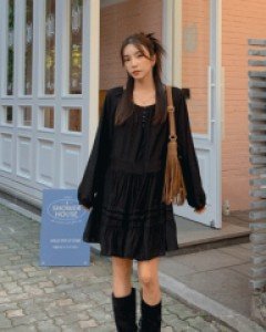 Rolling cancan mini dress