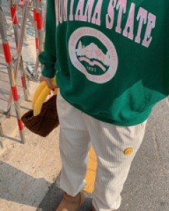 Smile Patch Golden Jogger Pants