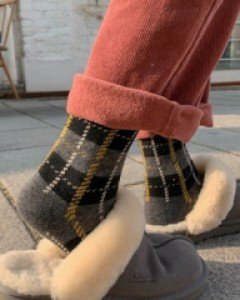 woolen check socks