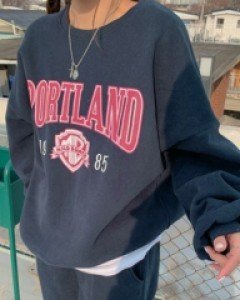 Port lettering Yang brushed sweatshirt