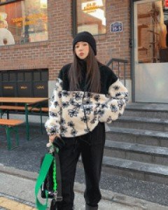 Printed color combination dumbbell zip-up
