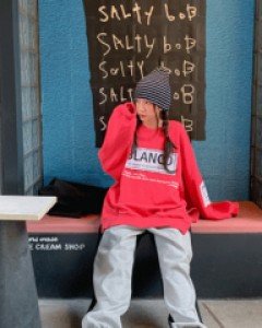 Appille color matching jogger banding pants