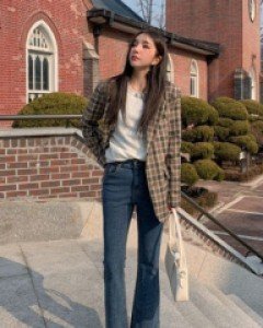 Ed boot cut denim banding pants