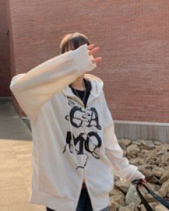 Camonite ribbed hood zip-up