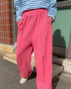 Eights incision jogger banding pants