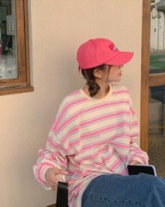 Rail Dangara Color Matching Long Sleeve Tee