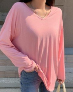 Repole basic V-neck long-sleeved T-shirt