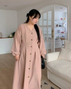 Quni Pintuck Flare Long Dress_Real Fit