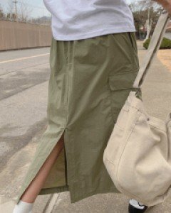 long cargo split long skirt