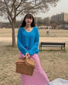 Dandelion pleated long skirt