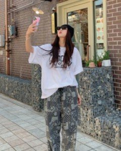 Twoo Paisley Banding Baggy Pants