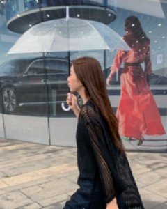 Third See Through Long Knit Tee