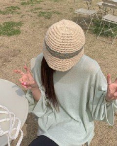 Candy twist see-through linen T-shirt