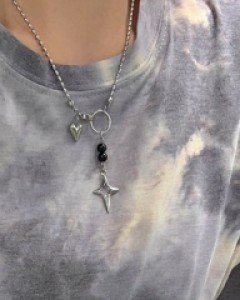 black ball cross necklace