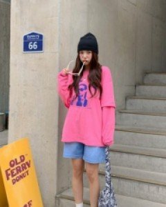 Matrix printed double t-shirt