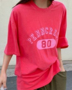 80 Printed Pig Long Short Sleeve Tee