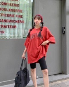 West Lettering Boxy Long Short Sleeve Tee