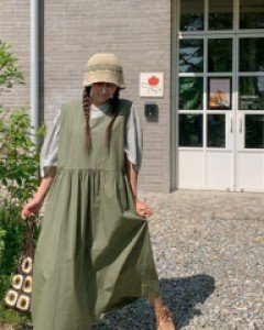 Eden shirring long dress