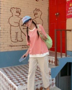 Yo-yo pin tuck 8 part wide banding pants