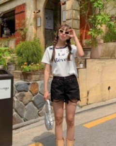 Leveil Printing Color Matching Golji Short Sleeve T-shirt