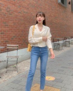 Lenning straight fit denim banding pants