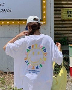 Smile Foam Boxy Short-sleeve Long tee