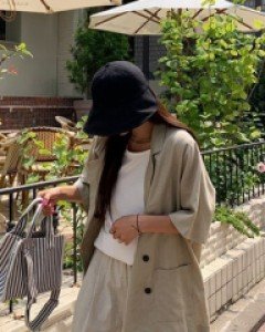 Cross Linen Short-sleeve Jacket