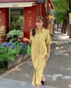 Adela Slit Long Shirt Dress