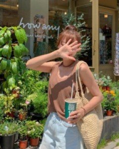 Shinny Linen Basic Sleeveless shirts