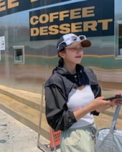 Sage nylon hooded bolero