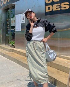 Stun Nylon Cargo string Rong skirt