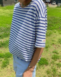 Holy label stripe short sleeve tee