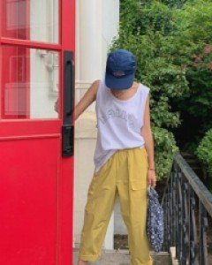 Billy pocket banding baggy pants