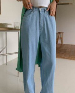 Quad Denim Banding Wide Pants