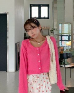 Cookie cropped knit cardigan