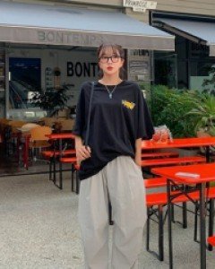 Pintuck ride nylon wide pants