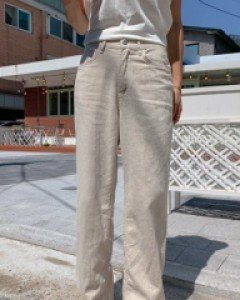 Raku Linen Wide Banding Pants