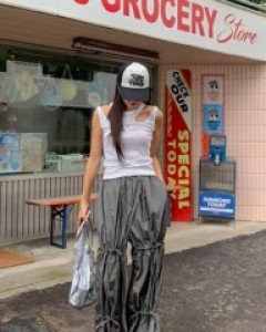 Third Ribbon Nylon Banding Pants