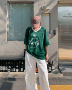 Snap nylon wide banding pants