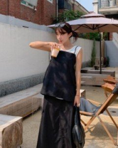 Apple cargo banding long skirt