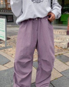 Rivet nylon string banding pants