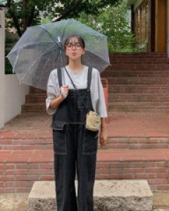 Cover Denim Wide Suspender Pants