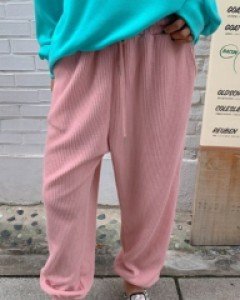 Bonbon corrugated banding jogger pants
