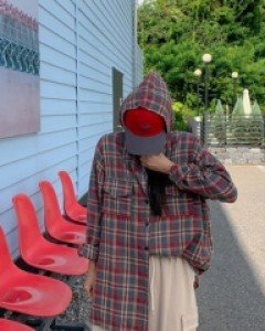 Holly Check Hood Long Nambang