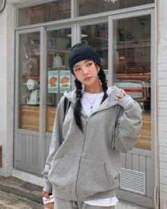 PANTONE washing hoodie zip-up