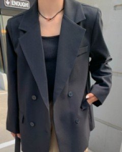 Pale wool double jacket