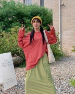 Mirror cargo banding long skirt