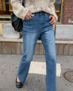 Eki semi-boot cut denim banding pants